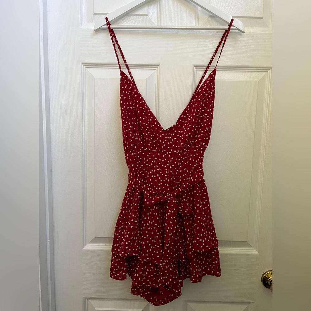 Red Romper similar fit to AE romper